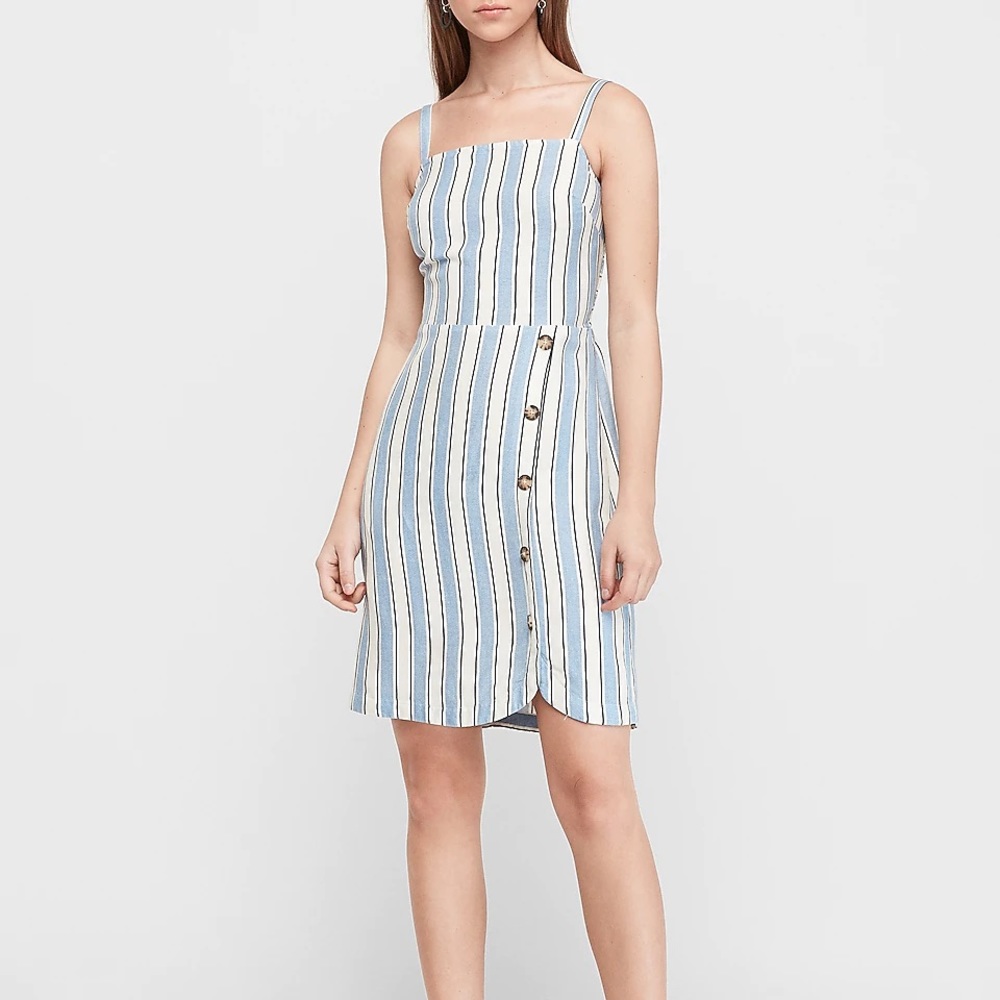 NWT Express Square Neck Button Front Dress
